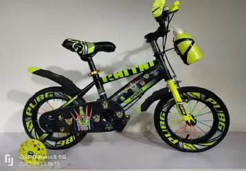 دراجة هوائية 12 و 14 بوصة بتصميم رياضي | متوفر باللون ( الأزرق ، الأخضر ، الأصفر والبرتقالي ) أصفر