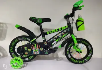 دراجة هوائية 12 و 14 بوصة بتصميم رياضي | متوفر باللون ( الأزرق ، الأخضر ، الأصفر والبرتقالي ) أخضر