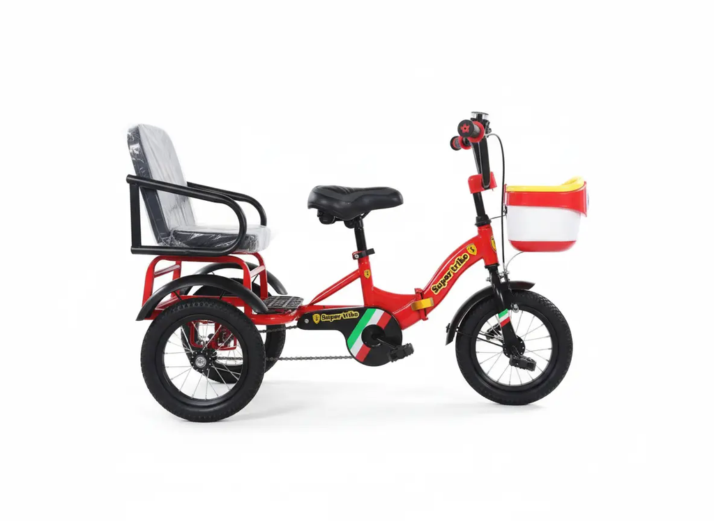 دراجة ثلاثية العجلات 12 بوصة للأطفال باللون الأحمر | Dar Toys