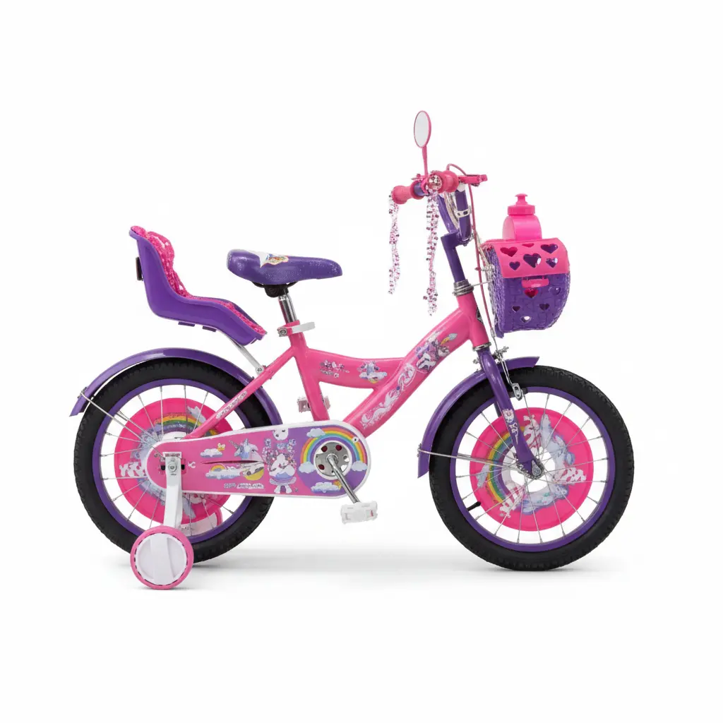 دراجة هوائية 12 بوصة وردي مع سلة أمامية وتصميم عصري | Dar Toys