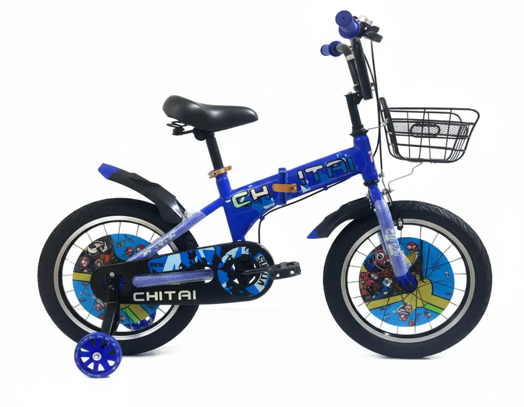 دراجة هوائية 14/16/18 بوصة أزرق معدني بتصميم رياضي | Dar Toys