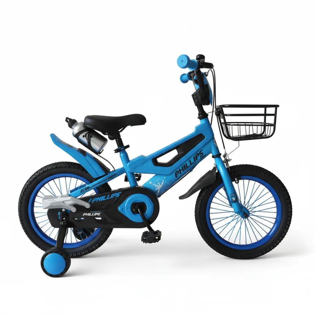 دراجة هوائية 16 بوصة بتصميم رياضي | متوفر باللون ( الأحمر ، الأزرق ، الأخضر ) أزرق