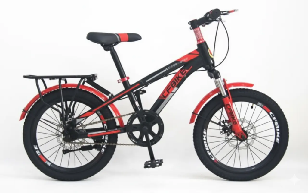 دراجة هوائية 18 بوصة باللون الأسود والأحمر للأطفال | Dar Toys