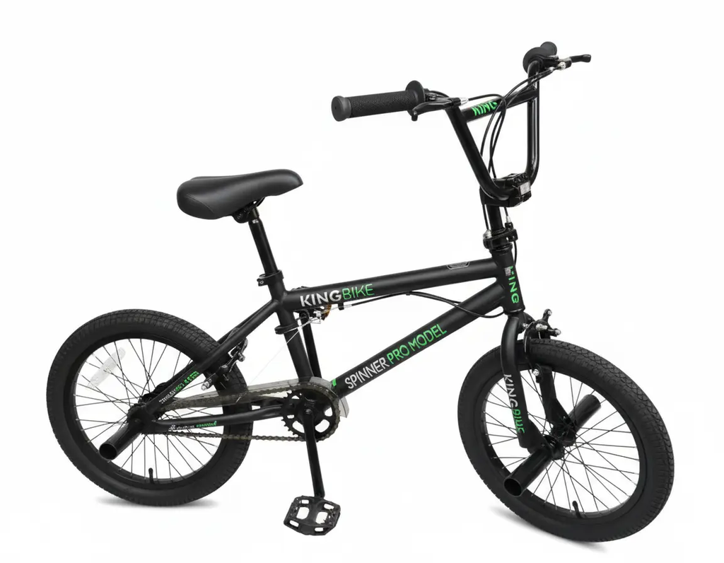 دراجة هوائية 20 بوصة باللون الأسود مع تفاصيل خضراء | Dar Toys