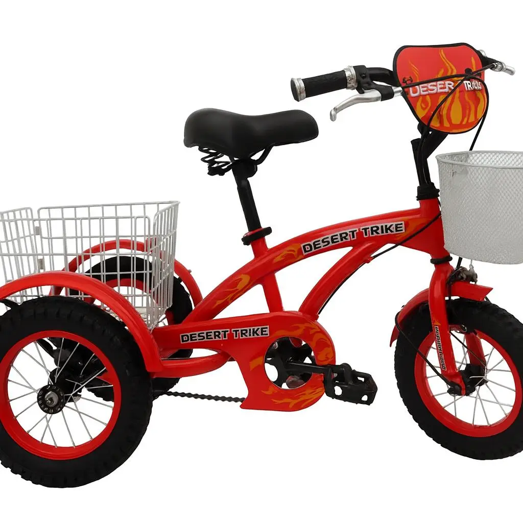 دراجة ثلاثية العجلات حجم 20 بوصة بتصميم عصري ولون أحمر أو أزرق مع سلتين أمامية وخلفية My Store