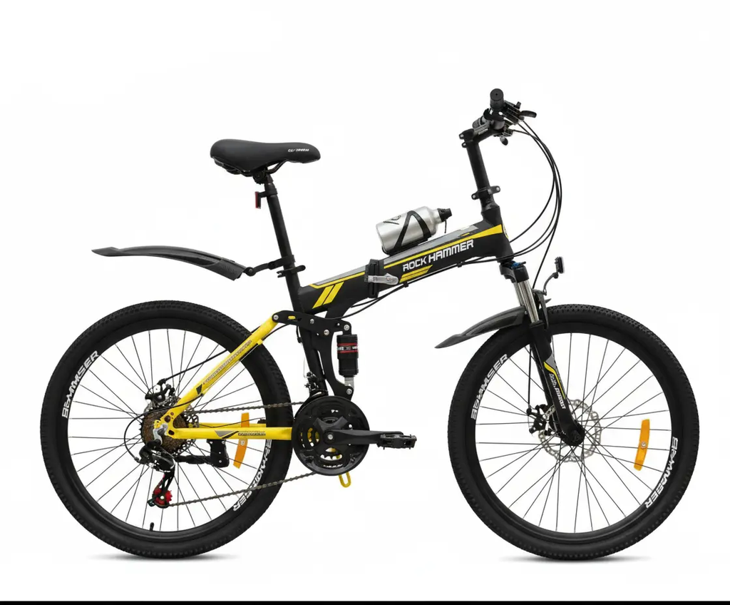 دراجة هوائية 24 بوصة قابلة للطي بالأصفر والأسود | Dar Toys