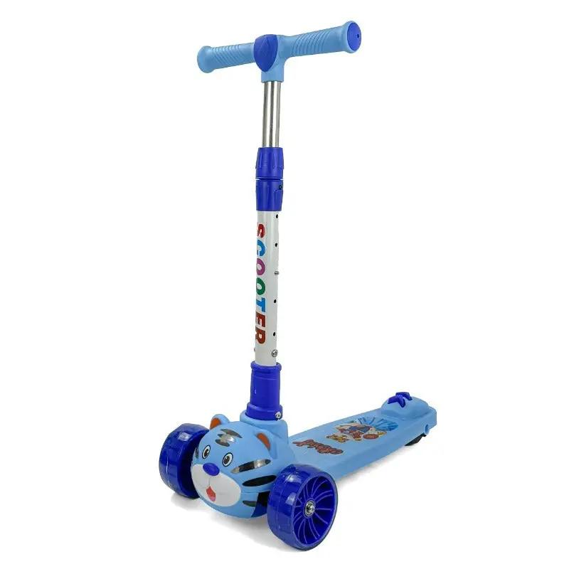سكوتر دفع 3 تواير مع موسيقى وإضاءة للأطفال | متوفر باللون ( الوردي ، الأزرق ، الأصفر ) أزرق