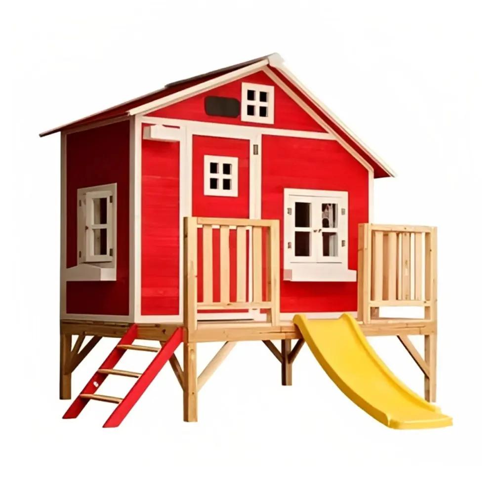 بيت خشب كبير للأطفال مع زحلاقية | تسوق الآن من Dartoys