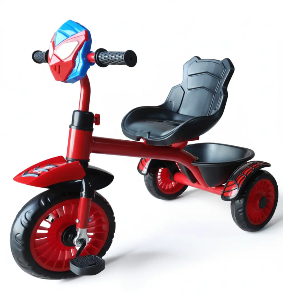 دراجة ثلاثية العجلات للأطفال بتصميم سبايدرمان | متوفر باللون ( الأحمر ، الأزرق ) أحمر
