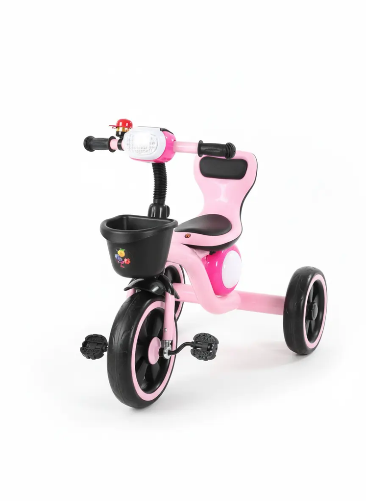 دراجة ثلاثية العجلات للأطفال بتصميم عصري | متوفر باللون ( الوردي ، الأحمر ، الأزرق ) وردي