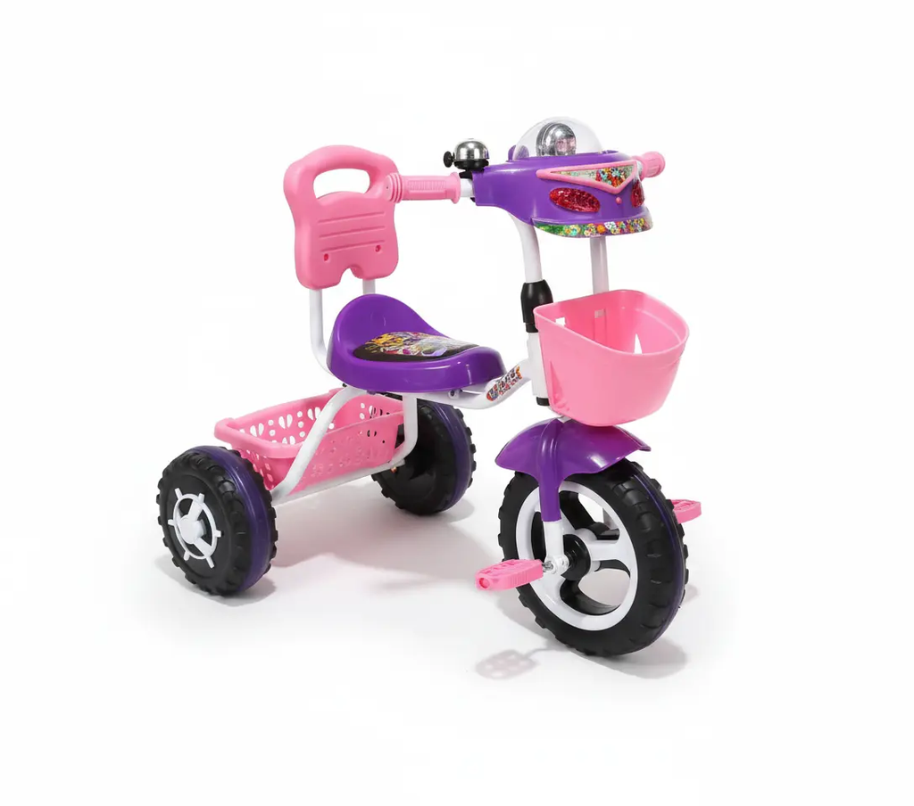 دراجة ثلاثية العجلات للأطفال بتصميم عصري | متوفر باللون متعددة وردي