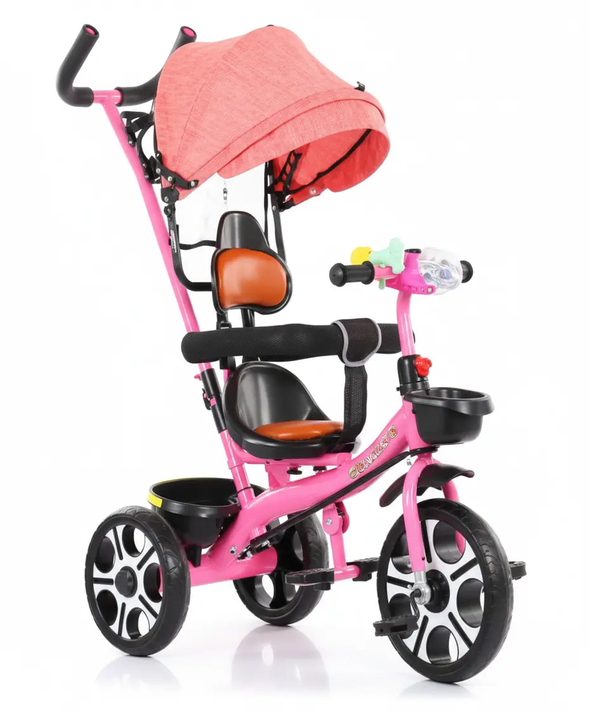 دراجة ثلاثية للأطفال بتصميم عصري ولون وردي وردي