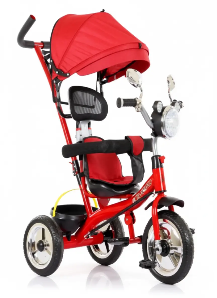 دراجة ثلاثية للأطفال مع مظلة وقابلة للتعديل | متوفر باللون الأحمر، الوردي، والأزرق أحمر