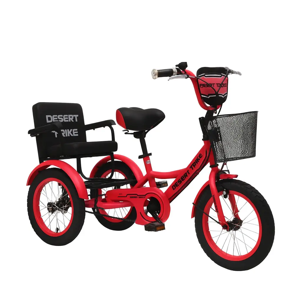 دراجة ثلاثية العجلات بتصميم عصري وألوان متعددة مع مقعد خلفي مريح وسلة أمامية My Store