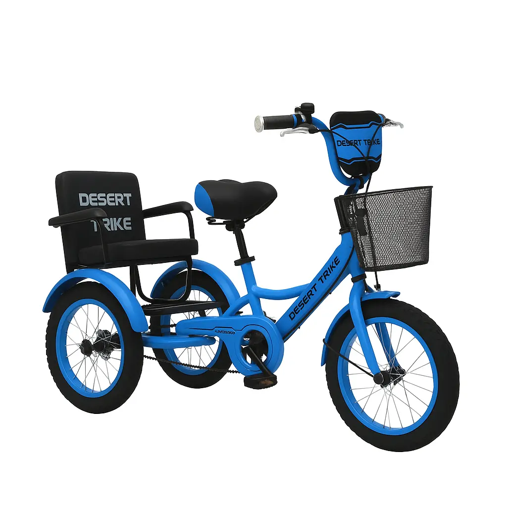 دراجة ثلاثية العجلات بتصميم عصري وألوان متعددة مع مقعد خلفي مريح وسلة أمامية My Store