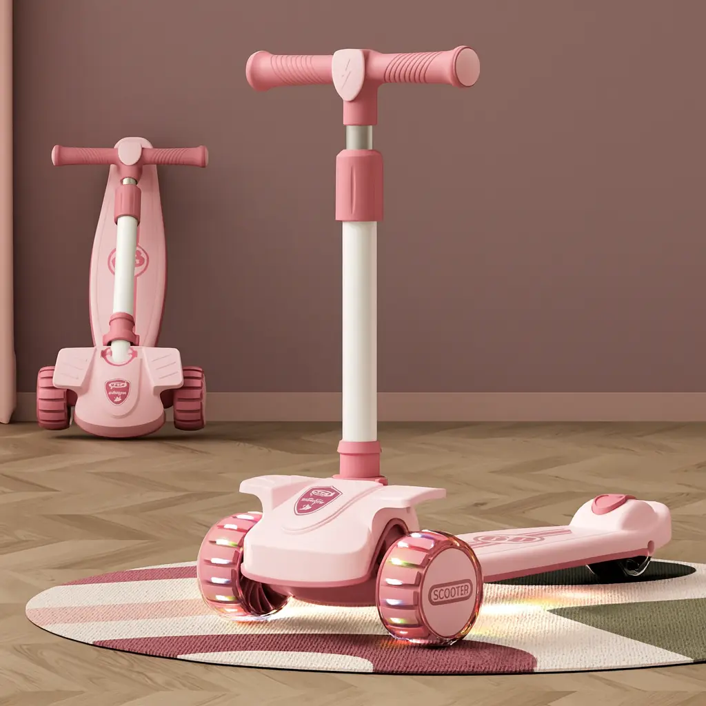 سكوتر دفع ثلاثي العجلات للأطفال اضاءة وموسيقى